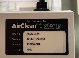 AirClean Systems Shortwave UV Light Box for Surface Decontamination