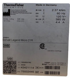Sorvall Legend Micro 21R Microcentrifuge