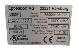 Eppendorf Refrigerated Centrifuge 5804R